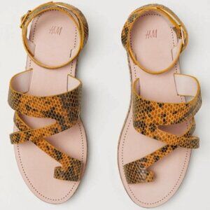 H&M Premium genuine leather Snake Platform sandal